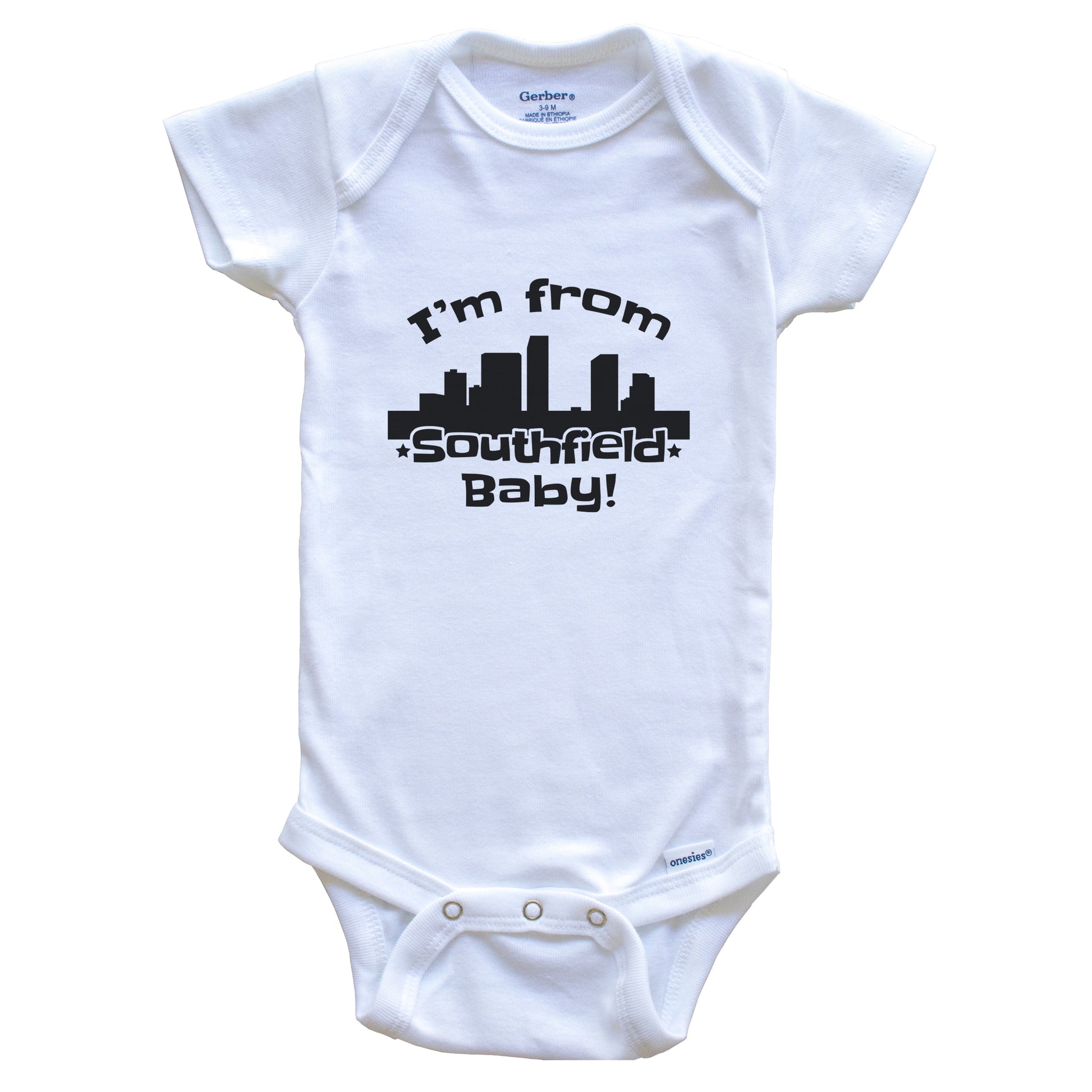 I'm From Southfield Baby Funny Southfield Michigan Skyline Baby Bodysuit