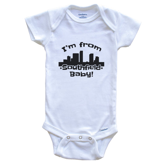 I'm From Southfield Baby Funny Southfield Michigan Skyline Baby Bodysuit