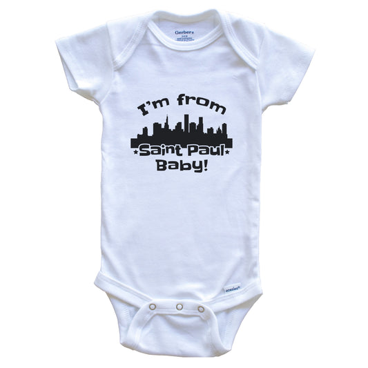 I'm From Saint Paul Baby Funny Saint Paul Minnesota Skyline Baby Bodysuit