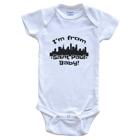 I'm From Saint Paul Baby Funny Saint Paul Minnesota Skyline Baby Bodysuit
