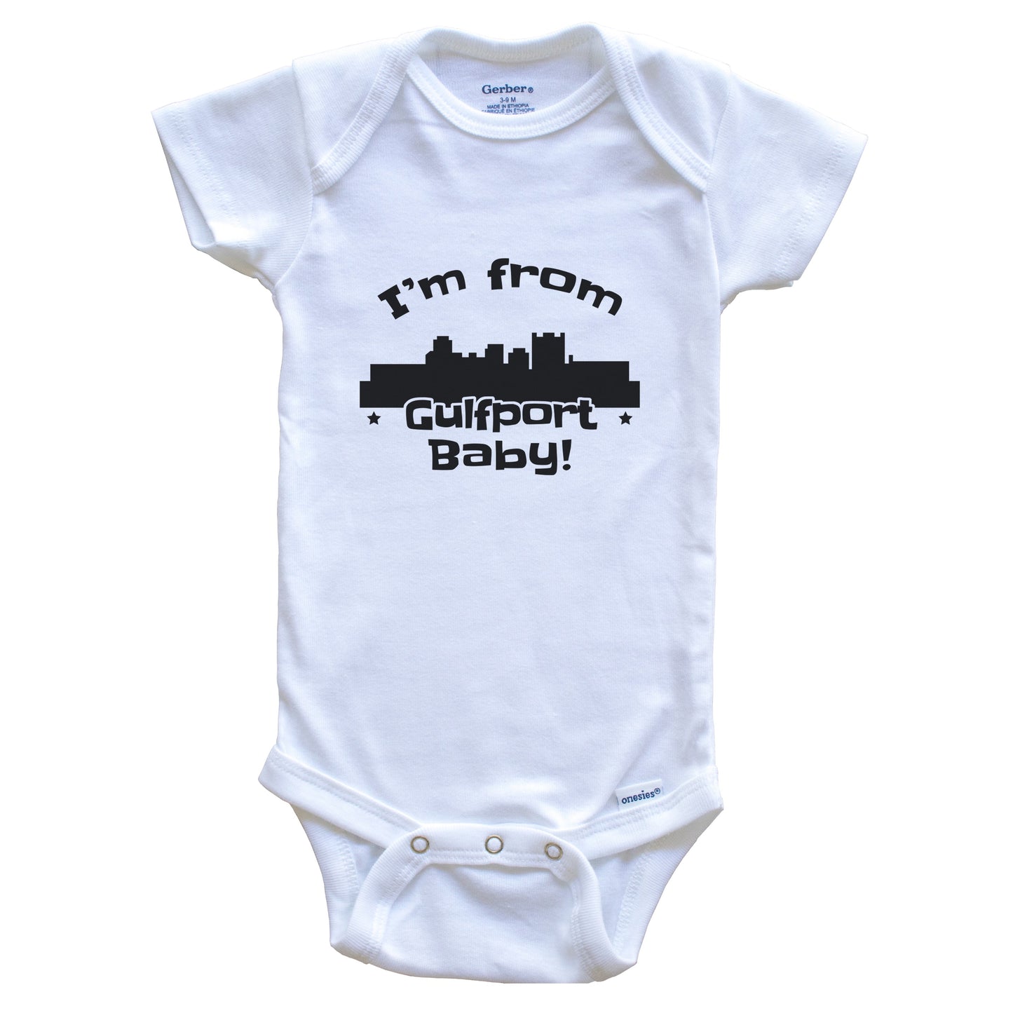 I'm From Gulfport Baby Funny Gulfport Mississippi Skyline Baby Bodysuit