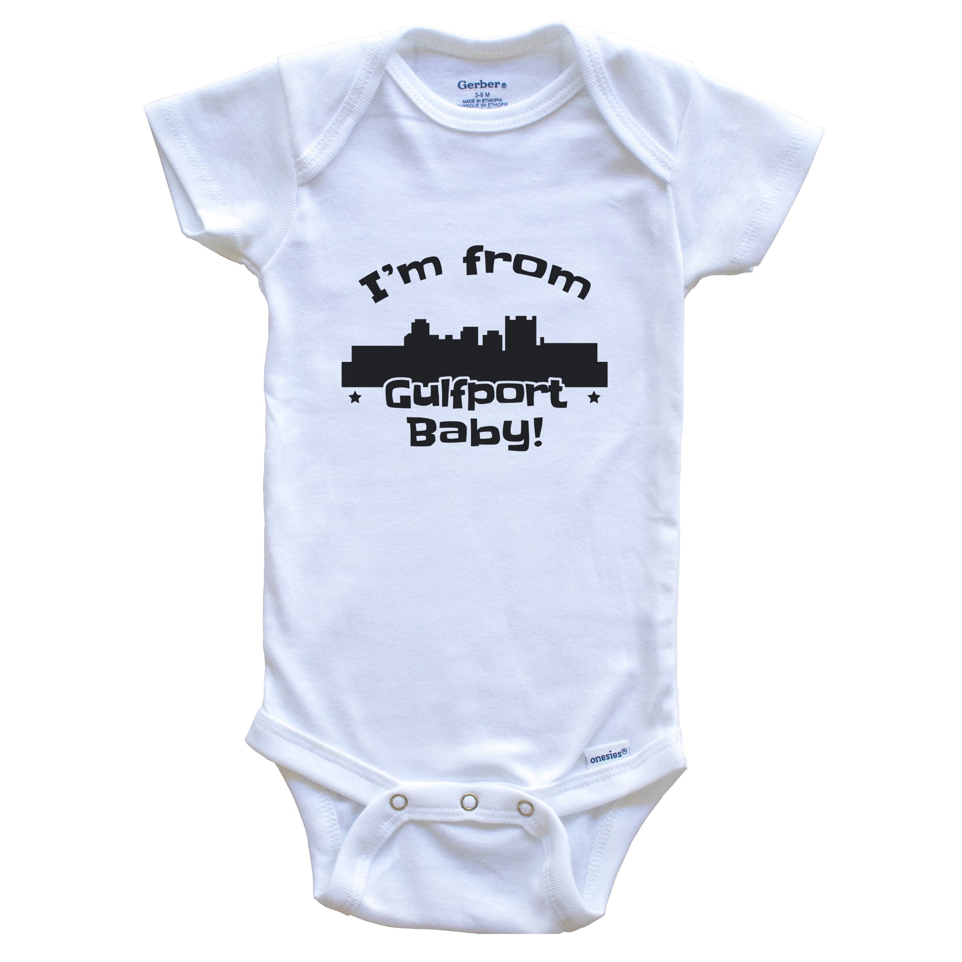 I'm From Gulfport Baby Funny Gulfport Mississippi Skyline Baby Bodysuit