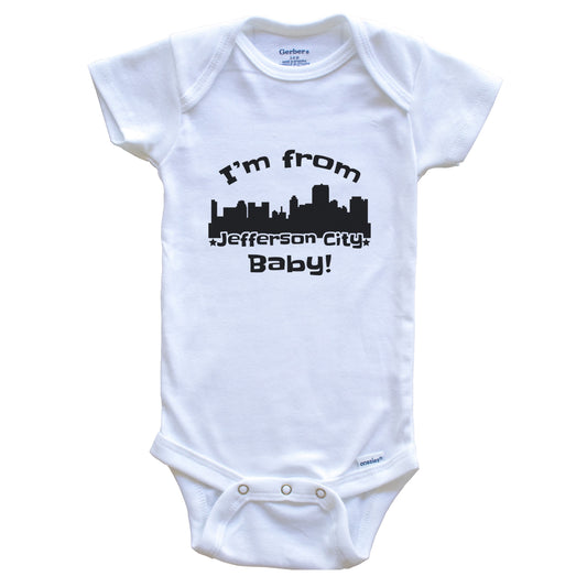 I'm From Jefferson City Baby Funny Jefferson City Missouri Skyline Baby Bodysuit