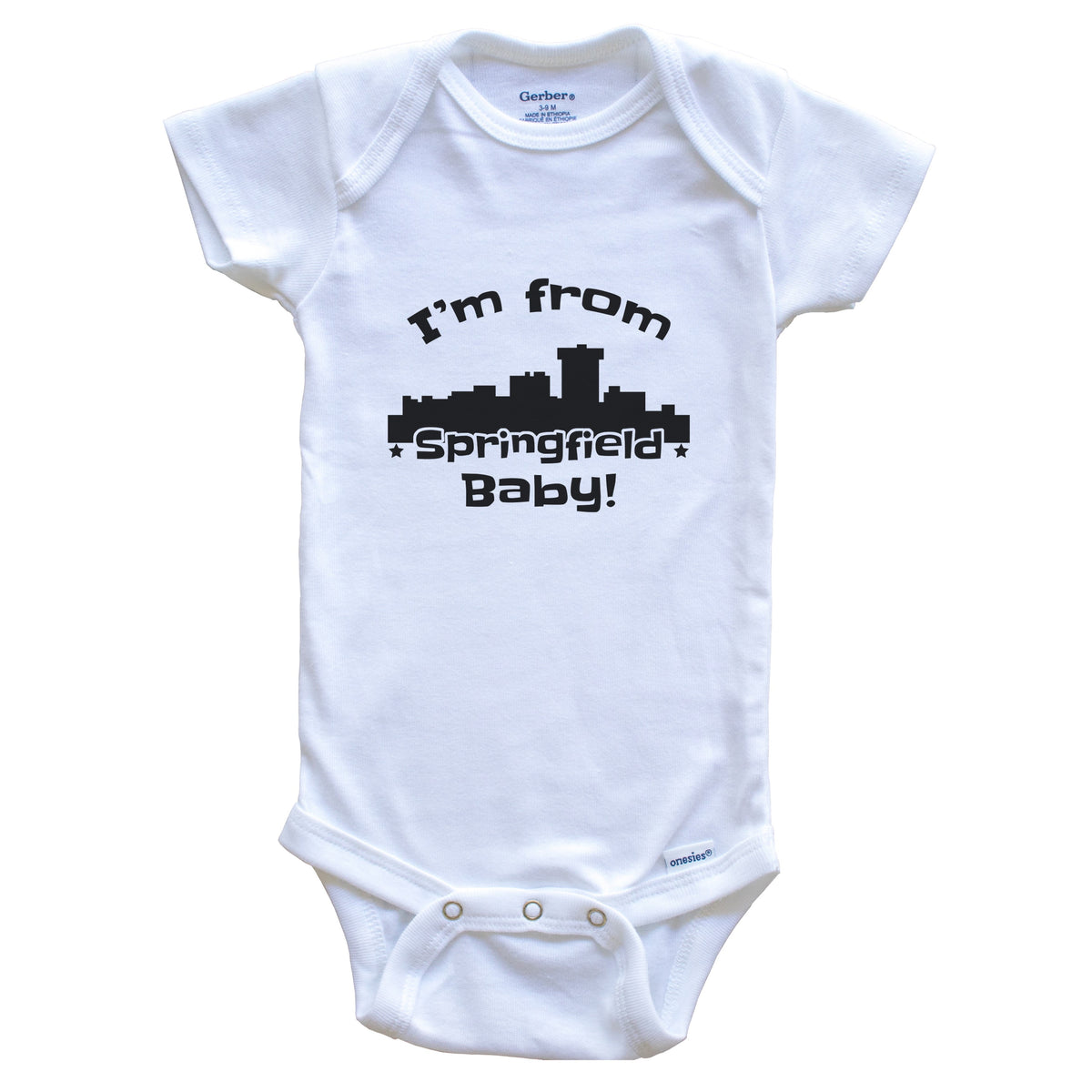I'm From Springfield Baby Funny Springfield Missouri Skyline Baby Bodysuit