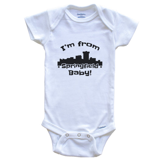 I'm From Springfield Baby Funny Springfield Missouri Skyline Baby Bodysuit