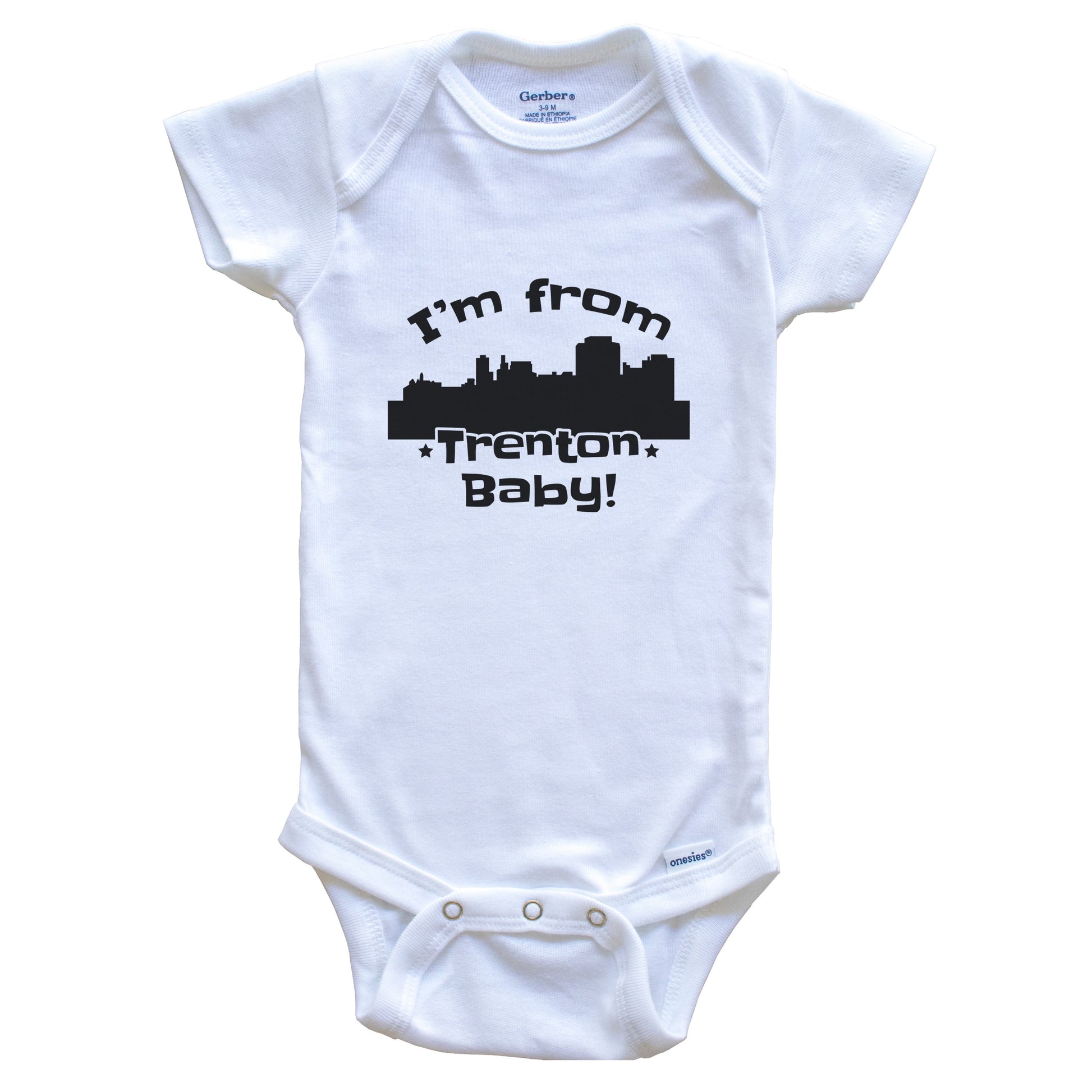 I'm From Trenton Baby Funny Trenton New Jersey Skyline Baby Bodysuit