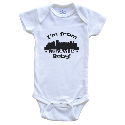 I'm From Asheville Baby Funny Asheville North Carolina Skyline Baby Bodysuit