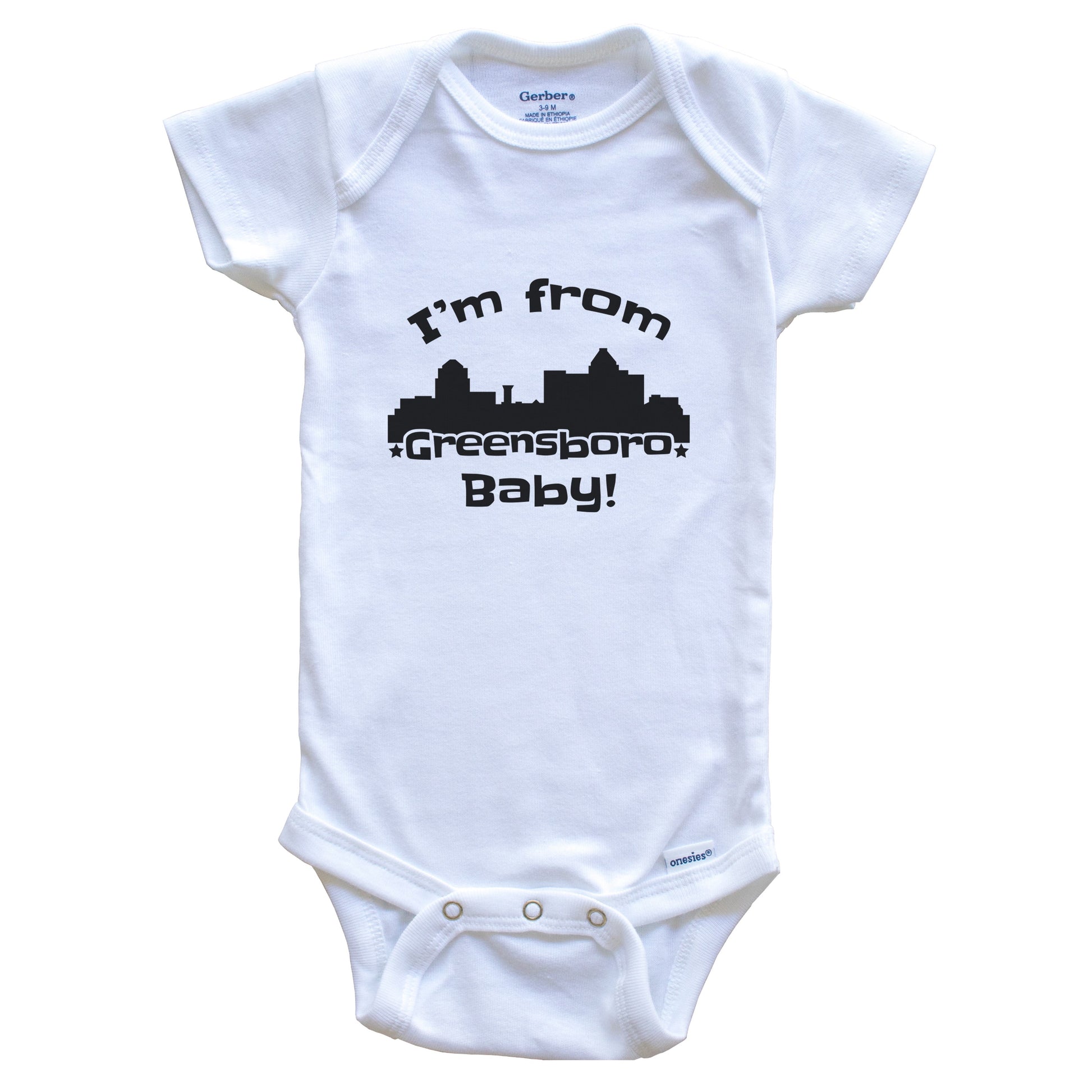 I'm From Greensboro Baby Funny Greensboro North Carolina Skyline Baby Bodysuit