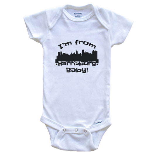 I'm From Harrisburg Baby Funny Harrisburg Pennsylvania Skyline Baby Bodysuit
