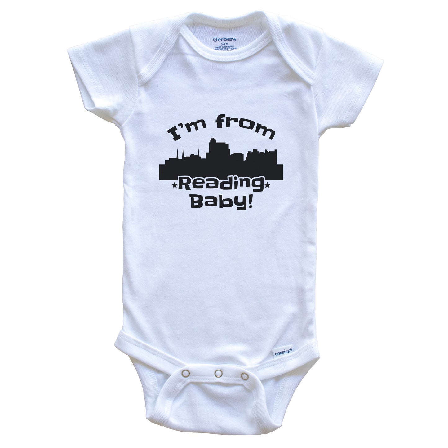 I'm From Reading Baby Funny Reading Pennsylvania Skyline Baby Bodysuit