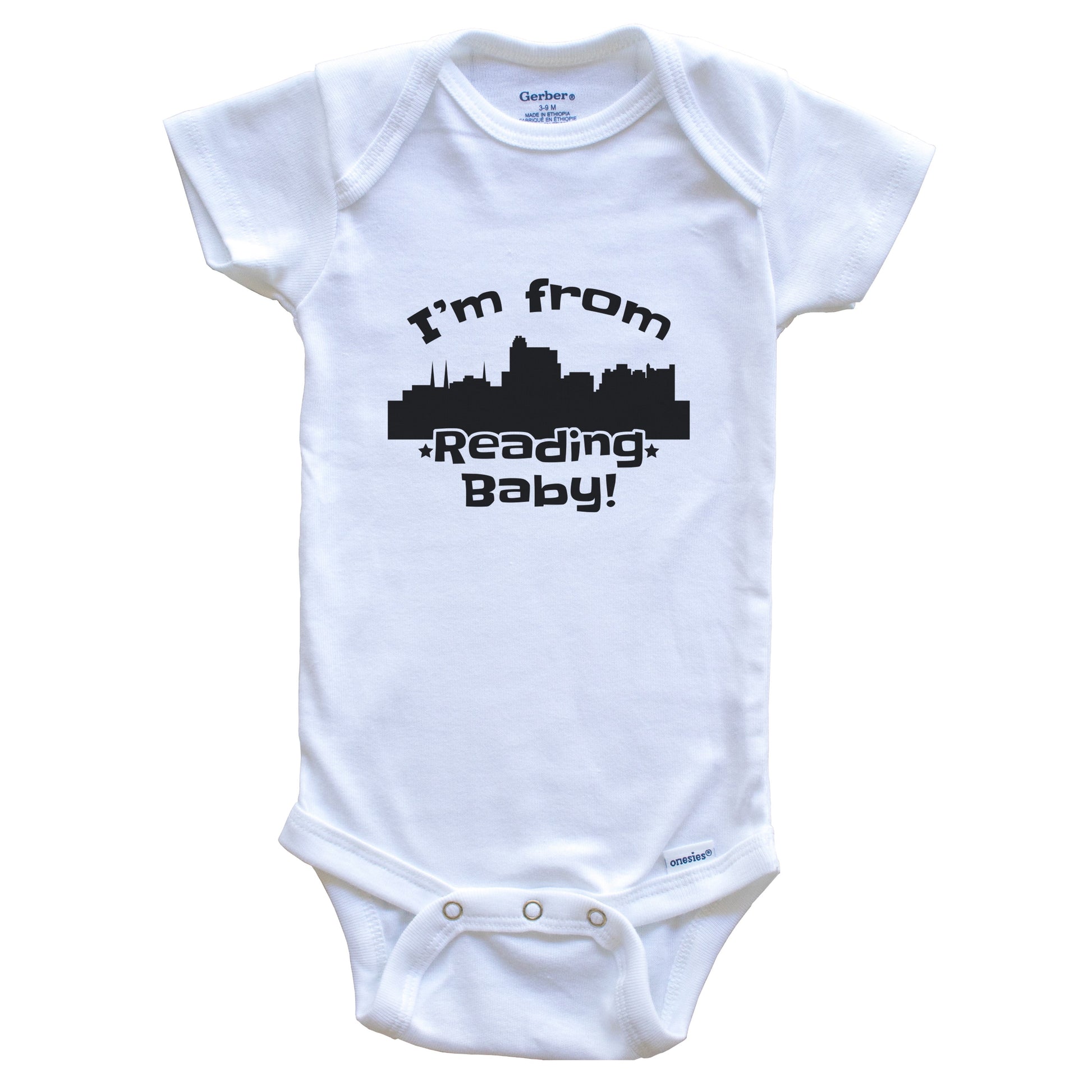 I'm From Reading Baby Funny Reading Pennsylvania Skyline Baby Bodysuit