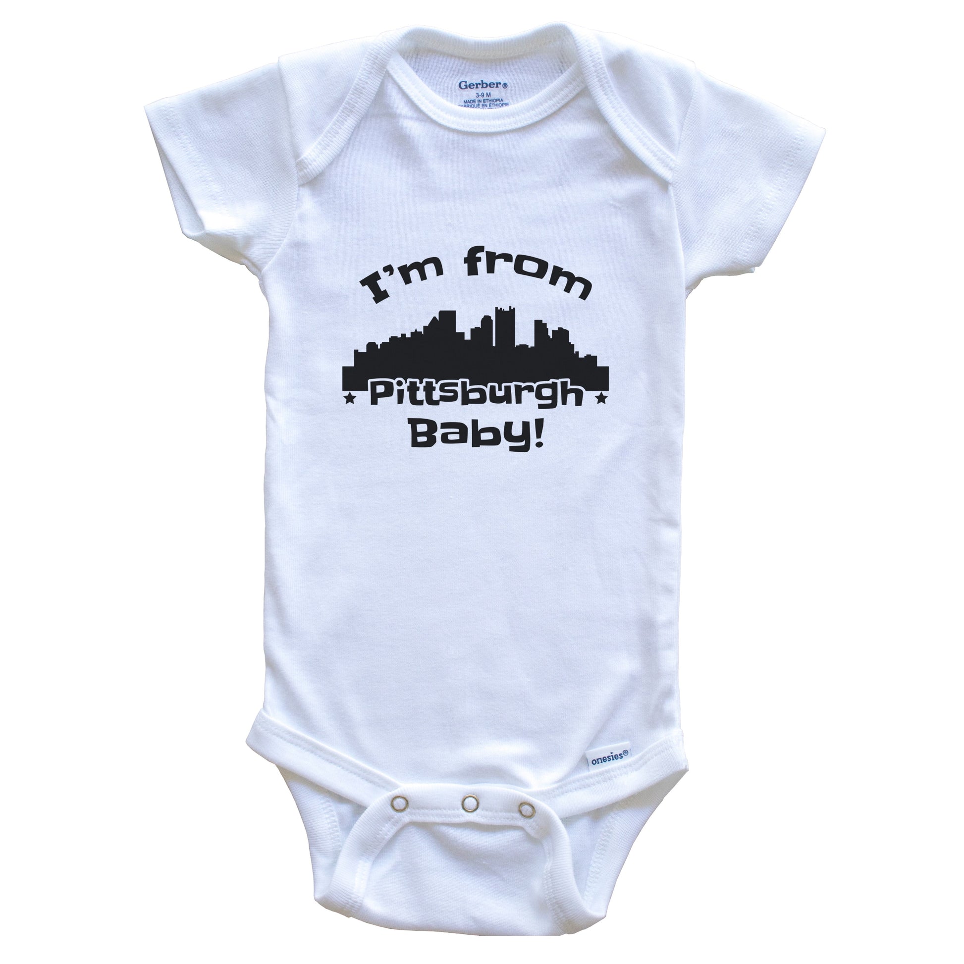 I'm From Pittsburgh Baby Funny Pittsburgh Pennsylvania Skyline Baby Bodysuit
