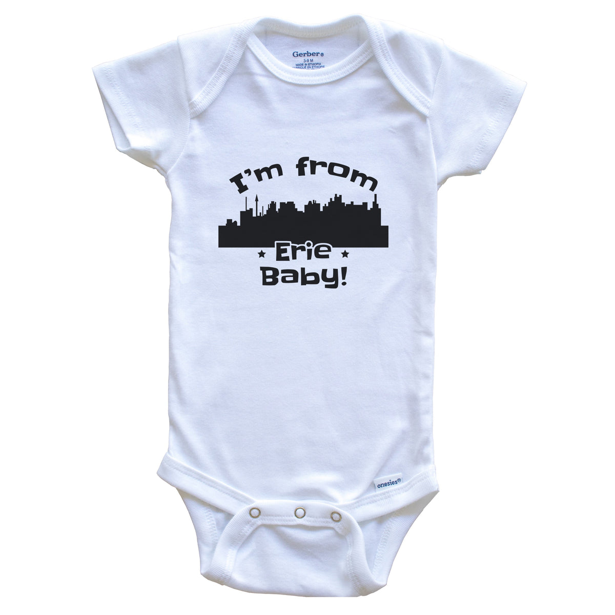 I'm From Erie Baby Funny Erie Pennsylvania Skyline Baby Bodysuit