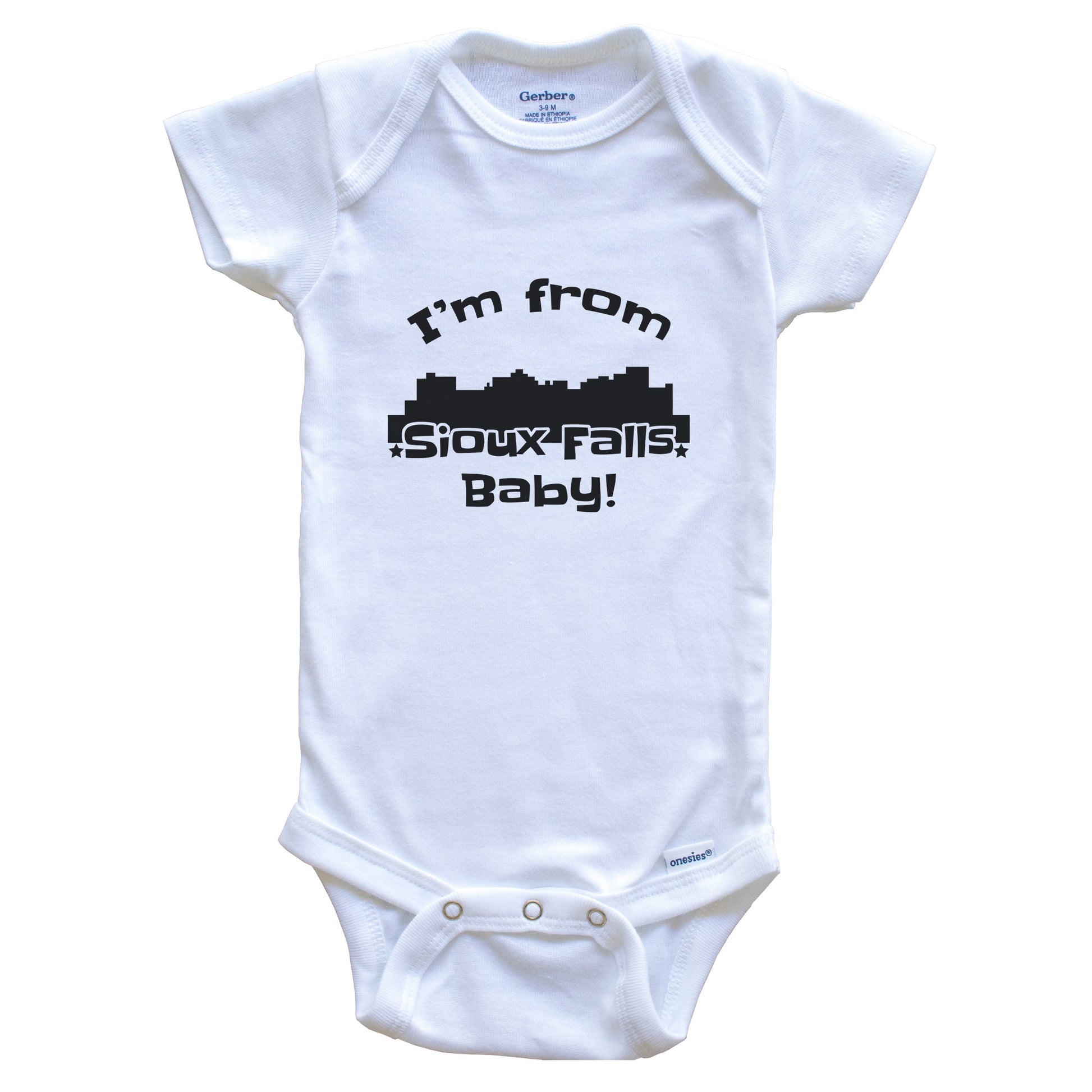I'm From Sioux Falls Baby Funny Sioux Falls South Dakota Skyline Baby Bodysuit