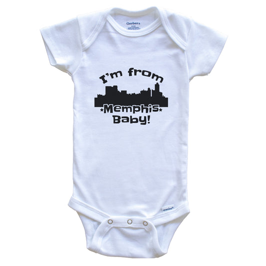 I'm From Memphis Baby Funny Memphis Tennessee Skyline Baby Bodysuit