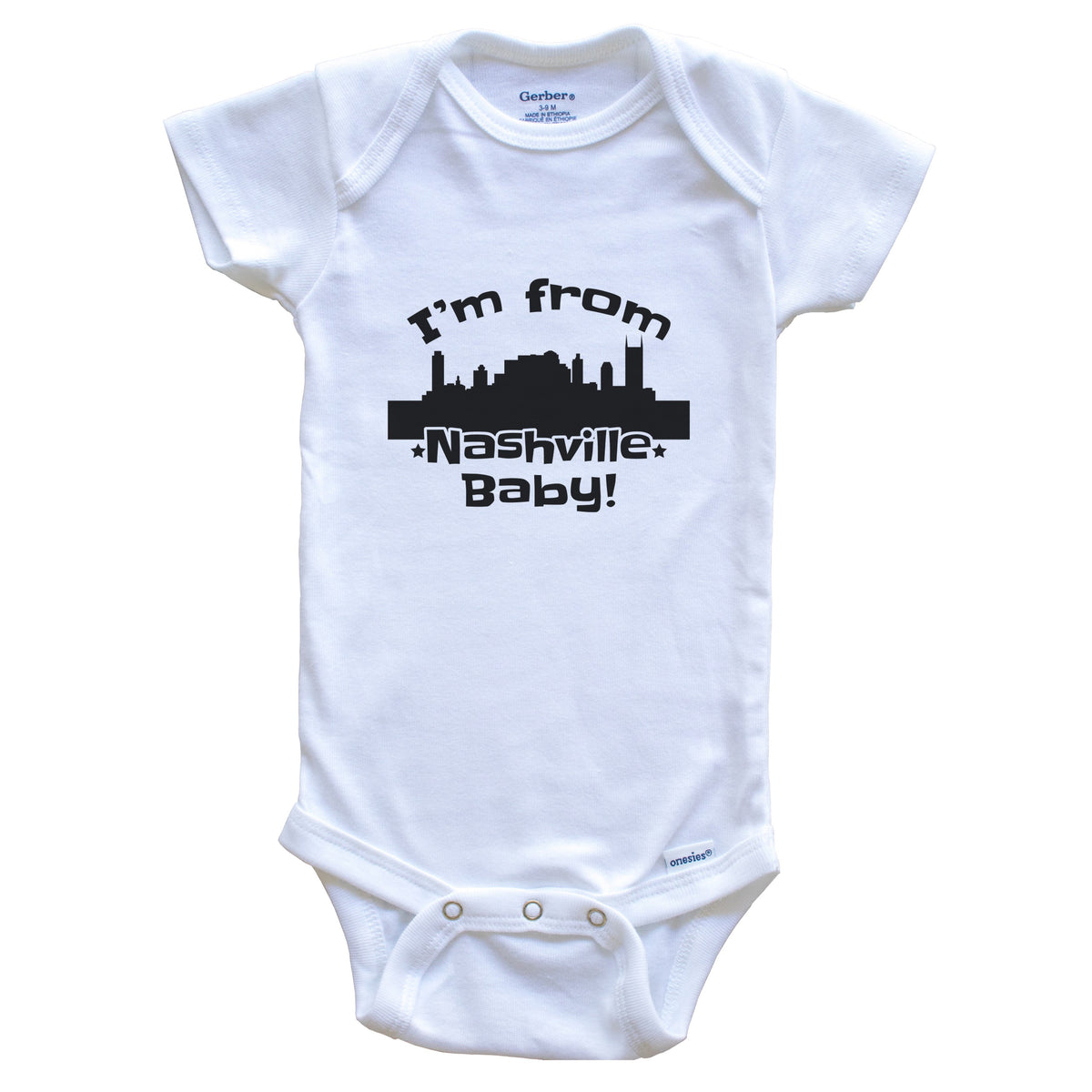 I'm From Nashville Baby Funny Nashville Tennessee Skyline Baby Bodysuit