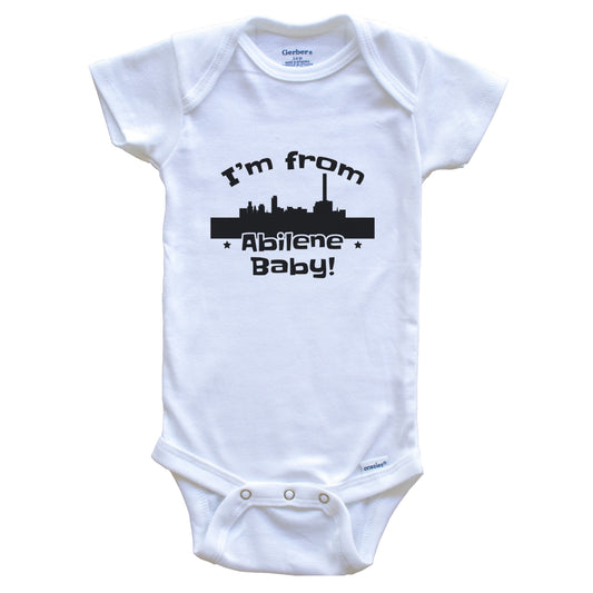 I'm From Abilene Baby Funny Abilene Texas Skyline Baby Bodysuit