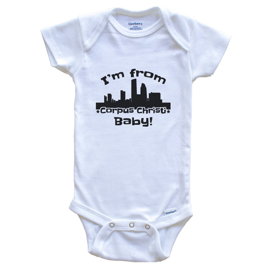 I'm From Corpus Christi Baby Funny Corpus Christi Texas Skyline Baby Bodysuit