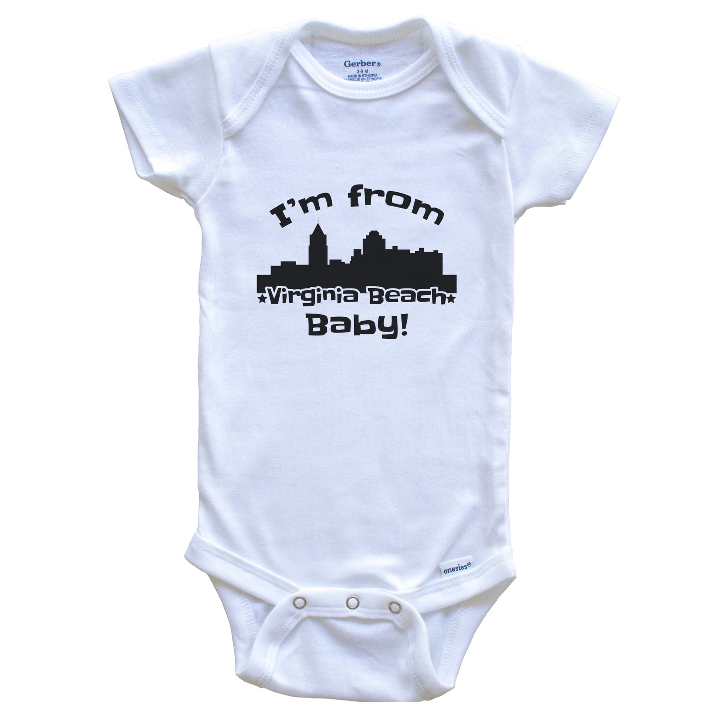 I'm From Virginia Beach Baby Funny Virginia Beach Virginia Skyline Baby Bodysuit