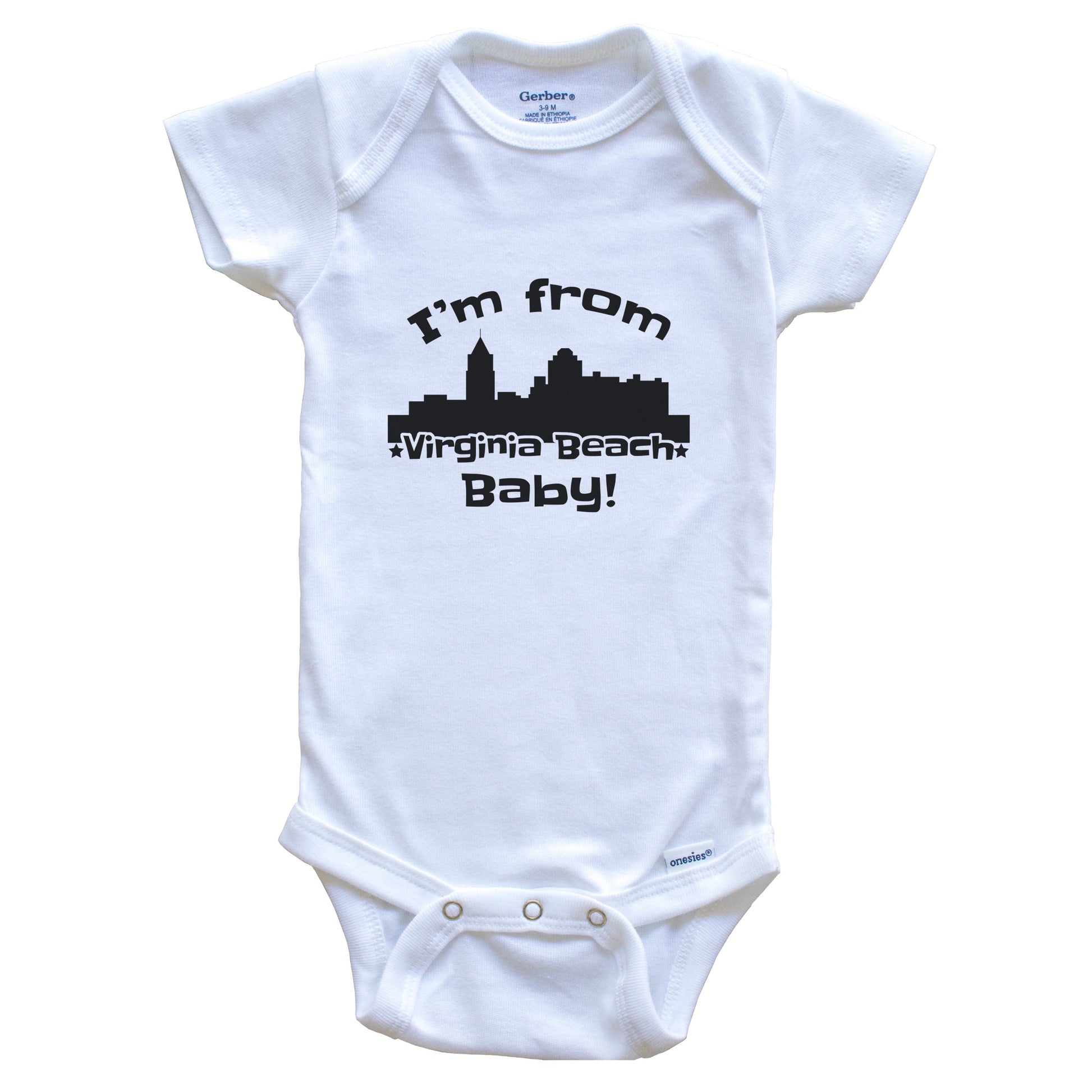 I'm From Virginia Beach Baby Funny Virginia Beach Virginia Skyline Baby Bodysuit