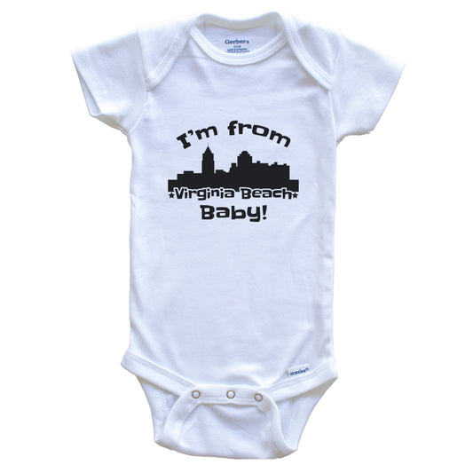 I'm From Virginia Beach Baby Funny Virginia Beach Virginia Skyline Baby Bodysuit