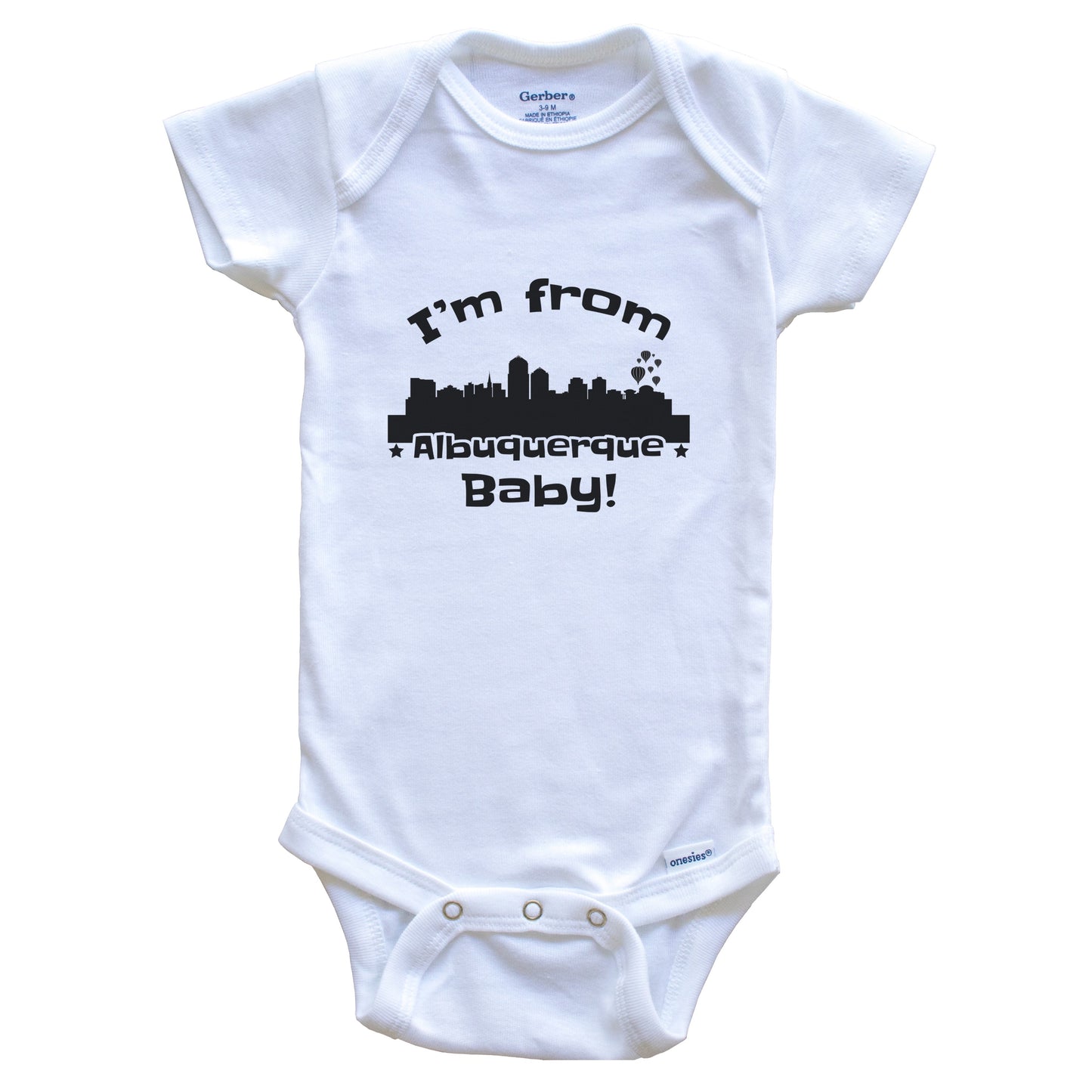 I'm From Albuquerque Baby Funny Albuquerque New Mexico Skyline Baby Bodysuit