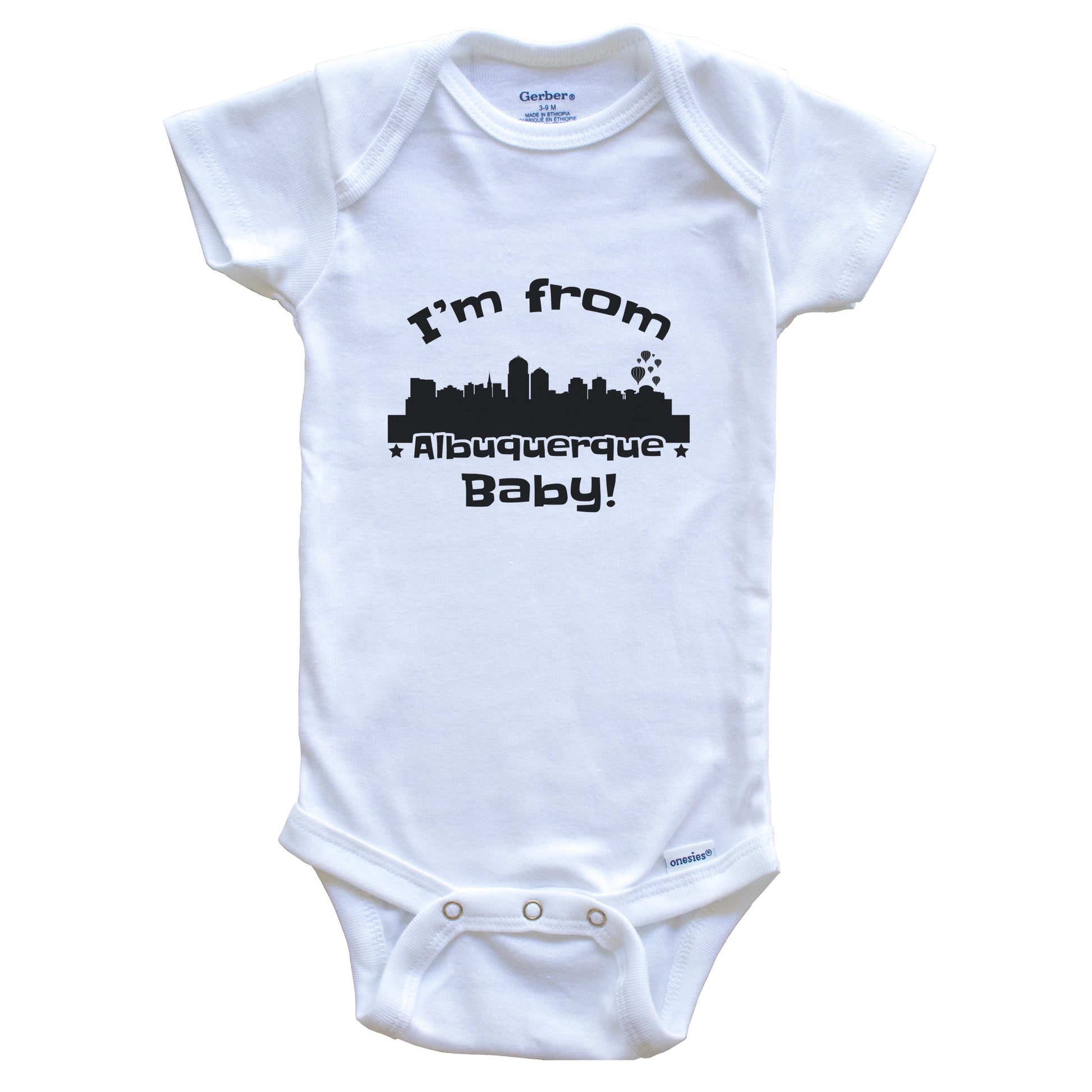 I'm From Albuquerque Baby Funny Albuquerque New Mexico Skyline Baby Bodysuit