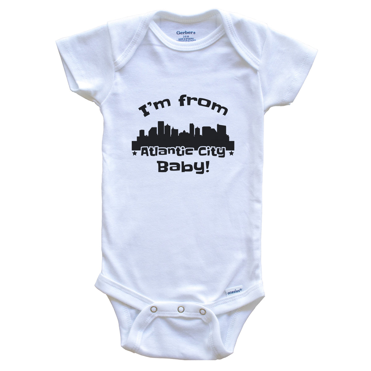 I'm From Atlantic City Baby Funny Atlantic City New Jersey Skyline Baby Bodysuit