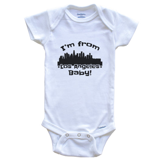 I'm From Los Angeles Baby Funny Los Angeles California Skyline Baby Bodysuit