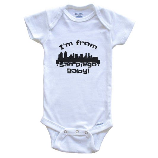 I'm From San Diego Baby Funny San Diego California Skyline Baby Bodysuit