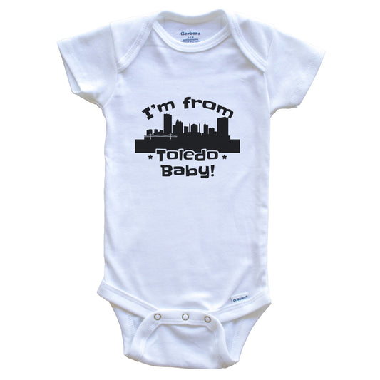 I'm From Toledo Baby Funny Toledo Ohio Skyline Baby Bodysuit