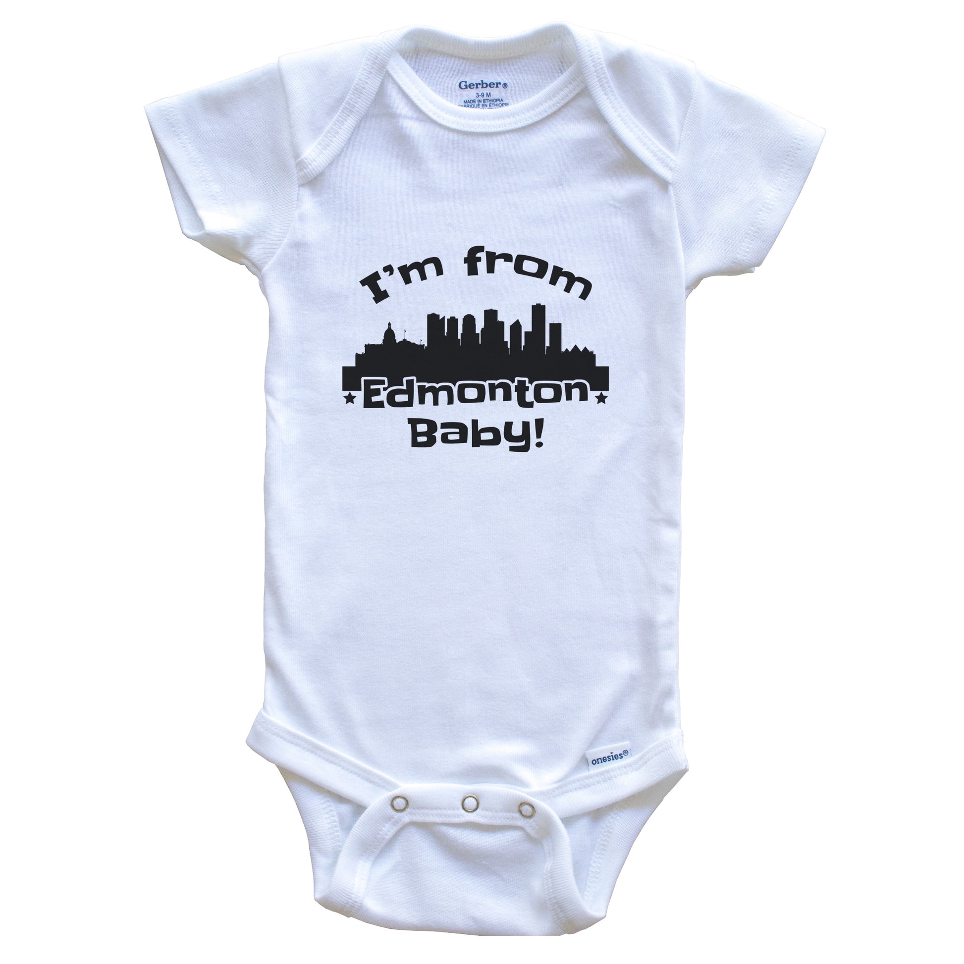I'm From Edmonton Baby Funny Edmonton Alberta Skyline Baby Bodysuit