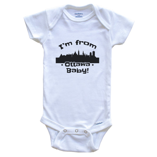 I'm From Ottawa Baby Funny Ottawa Ontario Skyline Baby Bodysuit