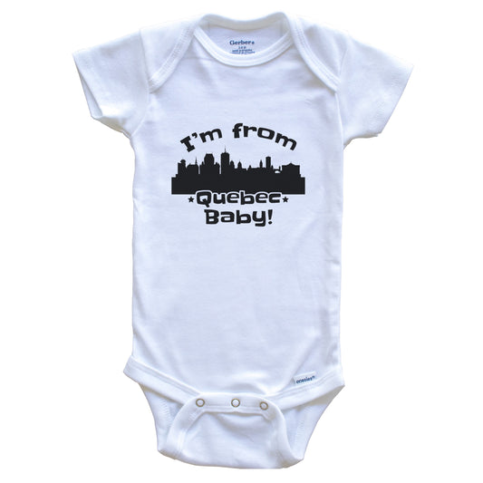 I'm From Quebec Baby Funny Quebec City Skyline Baby Bodysuit