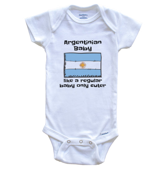 Argentinian Baby Like A Regular Baby Only Cuter Funny Argentina Flag Baby Bodysuit