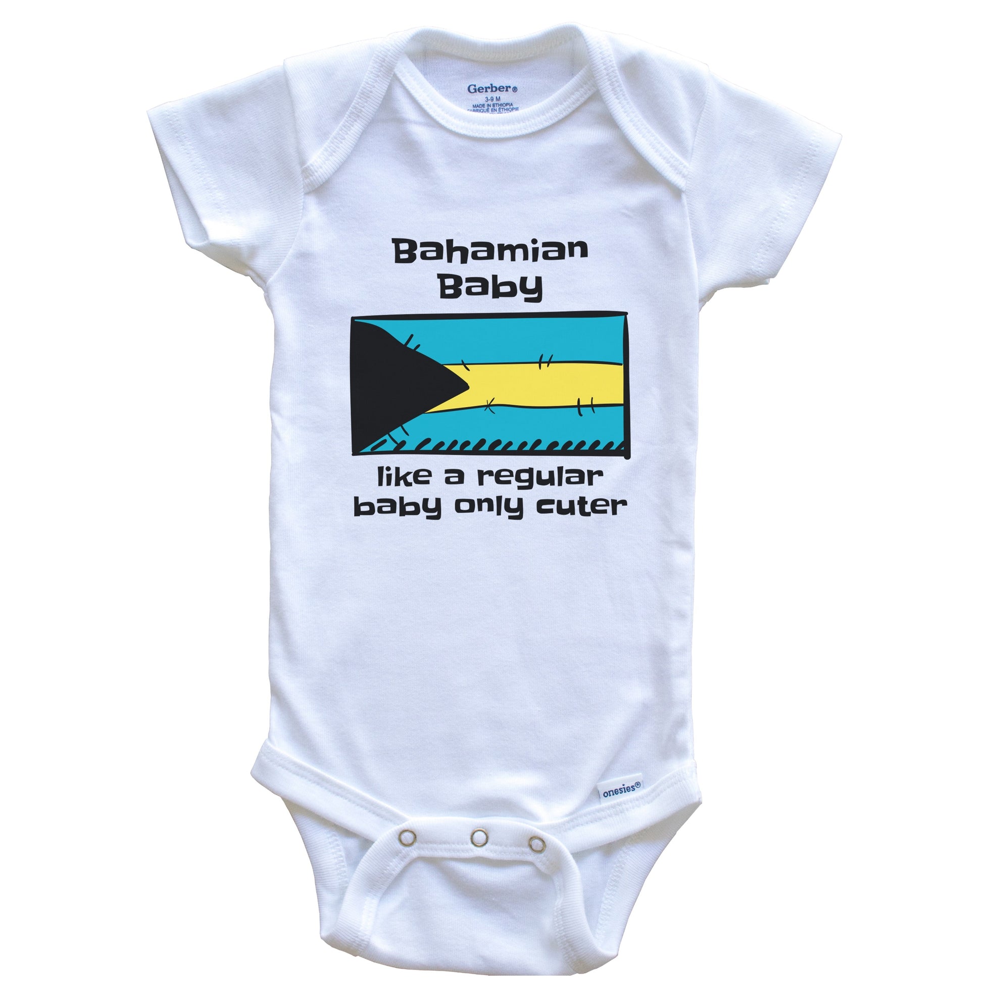 Bahamian Baby Like A Regular Baby Only Cuter Funny Bahamas Flag Baby Bodysuit