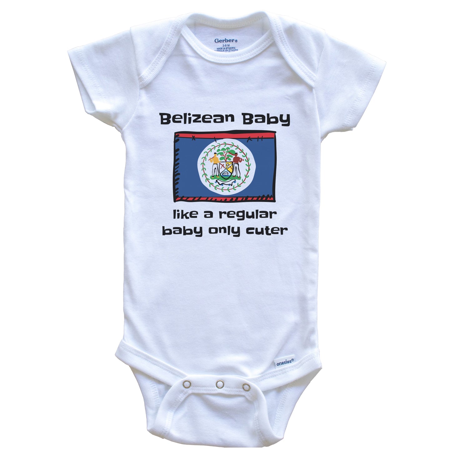 Belizean Baby Like A Regular Baby Only Cuter Funny Belize Flag Baby Bodysuit