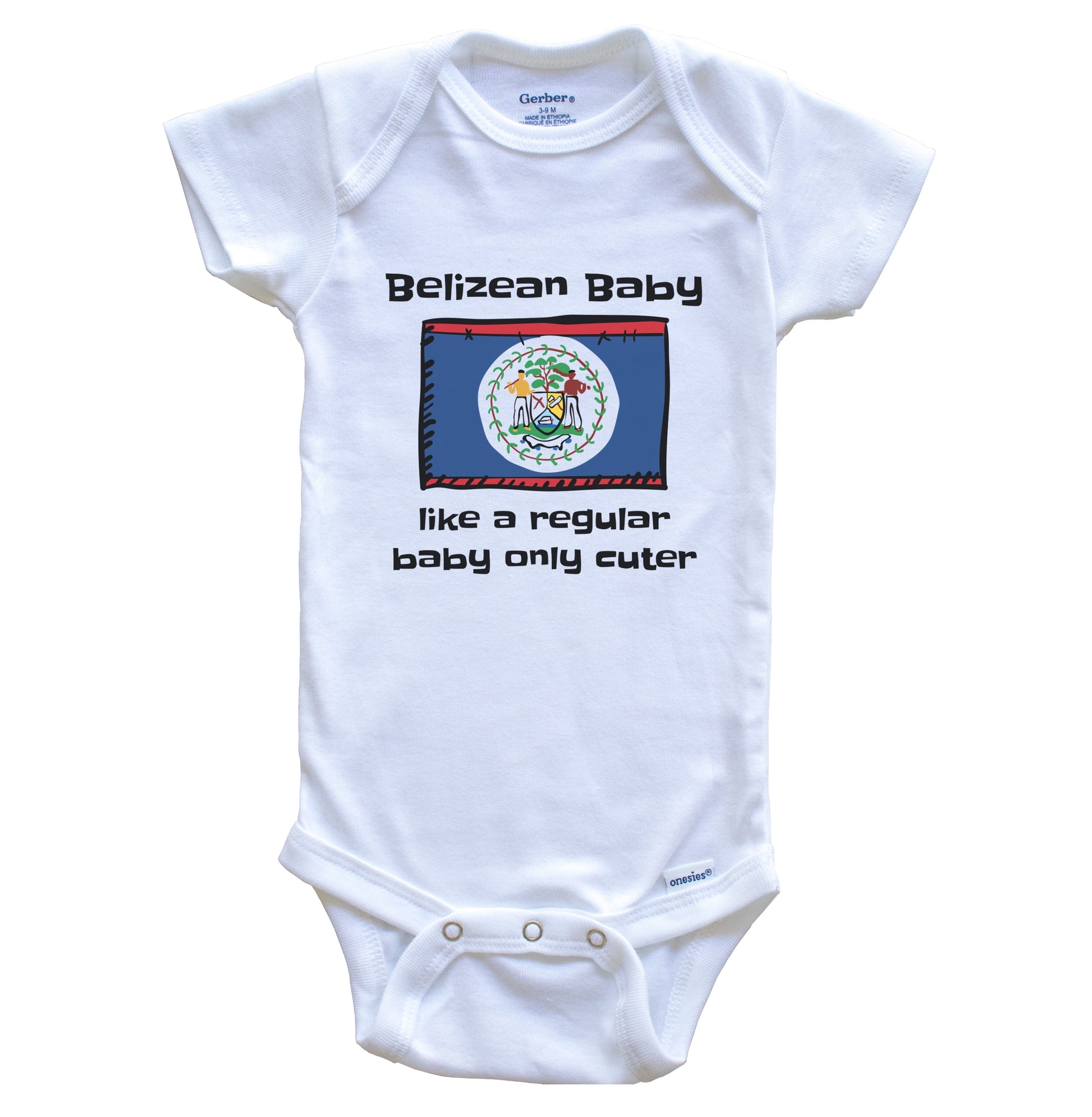 Belizean Baby Like A Regular Baby Only Cuter Funny Belize Flag Baby Bodysuit
