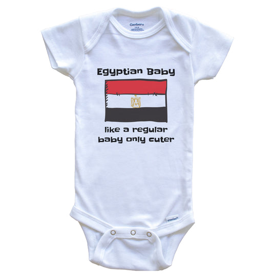 Egyptian Baby Like A Regular Baby Only Cuter Funny Egypt Flag Baby Bodysuit