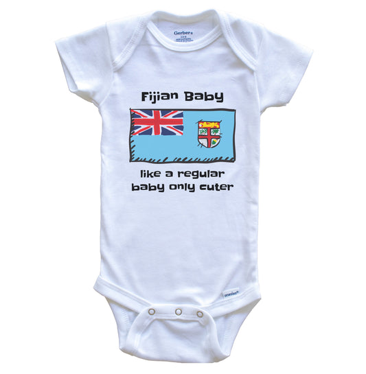 Fijian Baby Like A Regular Baby Only Cuter Funny Fiji Flag Baby Bodysuit
