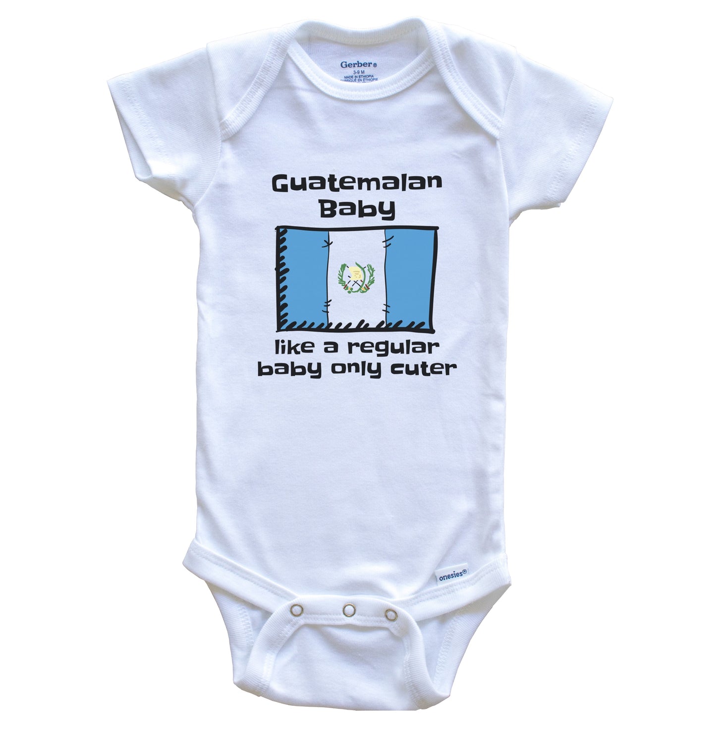 Guatemalan Baby Like A Regular Baby Only Cuter Funny Guatemala Flag Baby Bodysuit