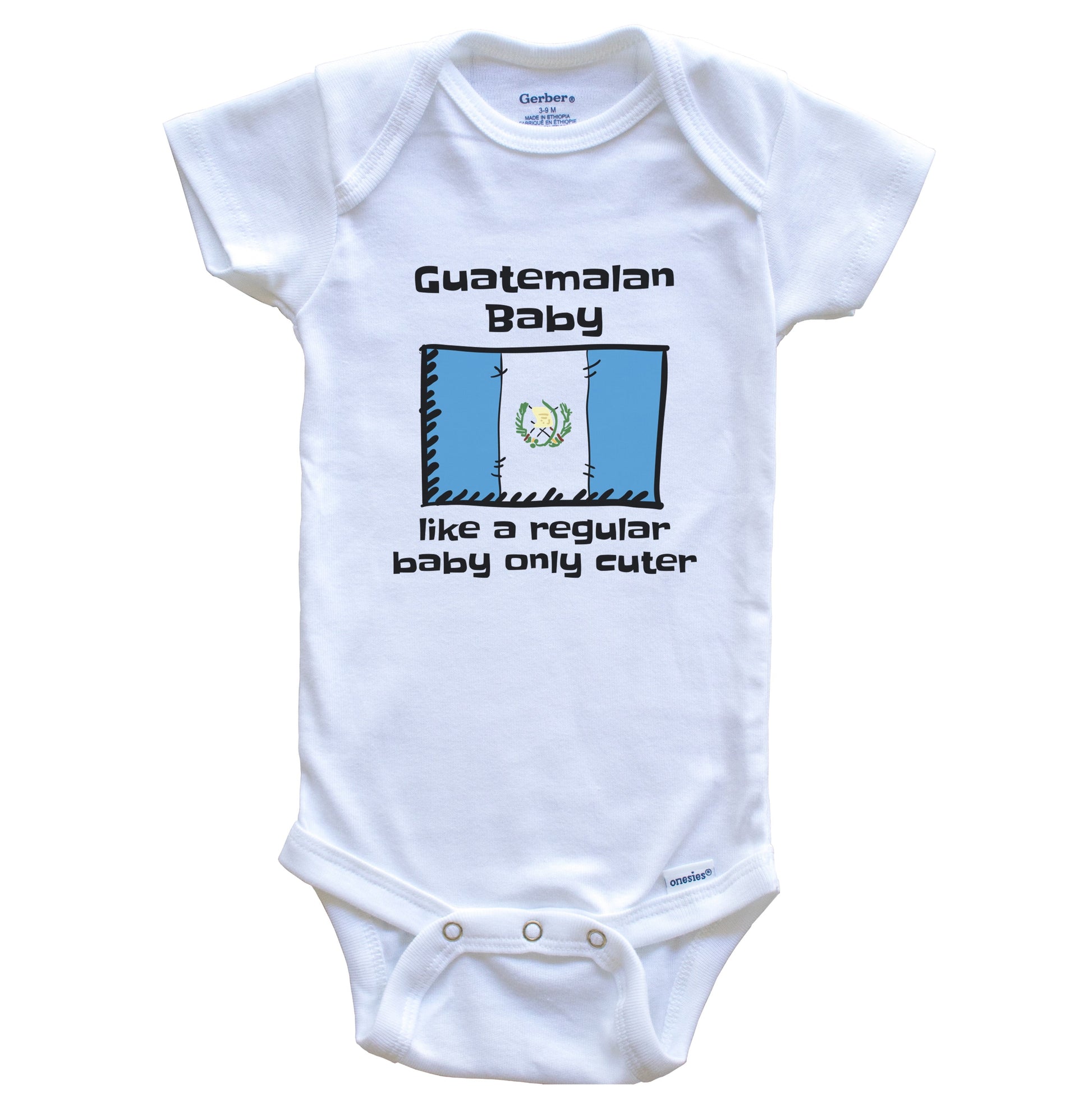 Guatemalan Baby Like A Regular Baby Only Cuter Funny Guatemala Flag Baby Bodysuit