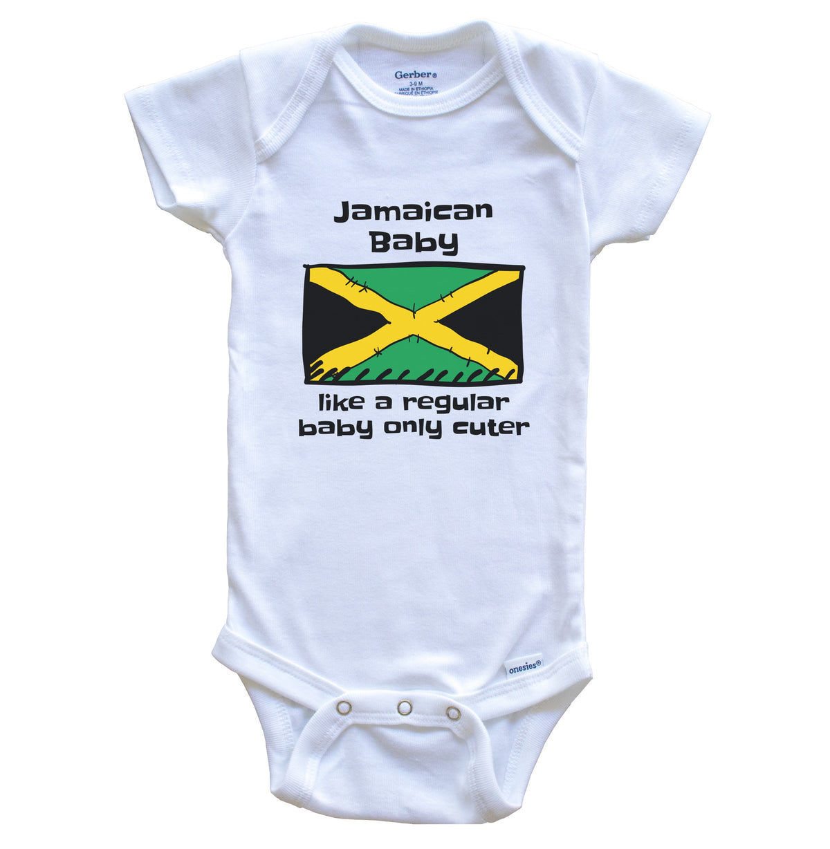 Jamaican Baby Like A Regular Baby Only Cuter Funny Jamaica Flag Baby Bodysuit
