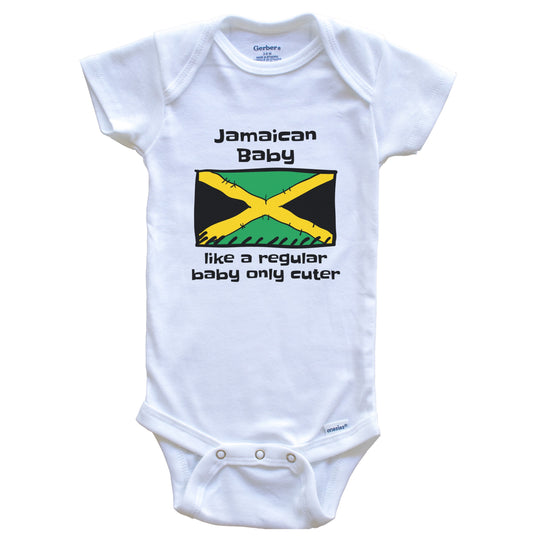 Jamaican Baby Like A Regular Baby Only Cuter Funny Jamaica Flag Baby Bodysuit
