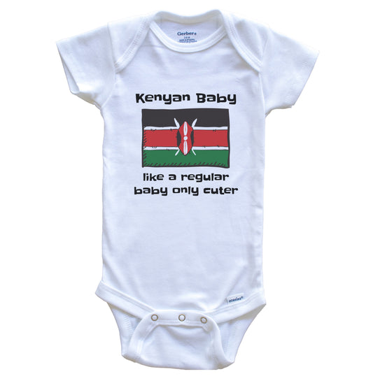 Kenyan Baby Like A Regular Baby Only Cuter Funny Kenya Flag Baby Bodysuit