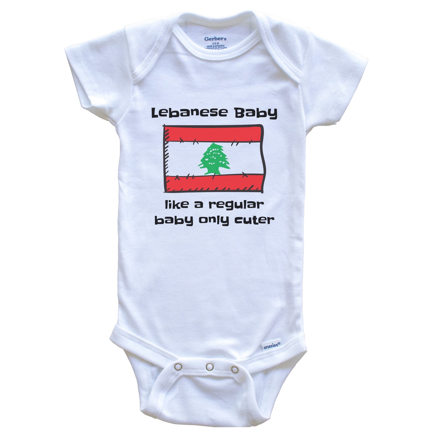 Lebanese Baby Like A Regular Baby Only Cuter Funny Lebanon Flag Baby Bodysuit