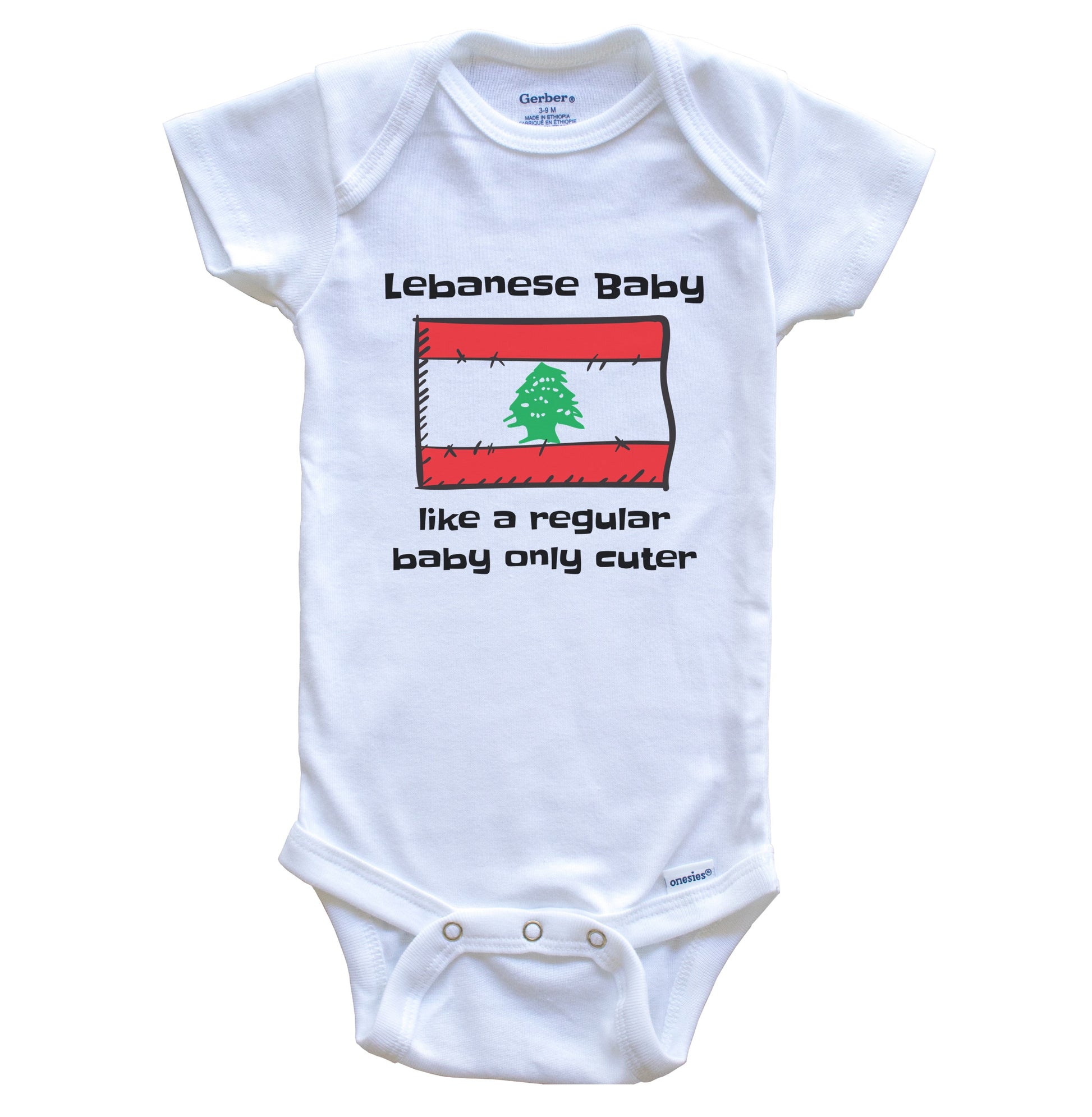 Lebanese Baby Like A Regular Baby Only Cuter Funny Lebanon Flag Baby Bodysuit