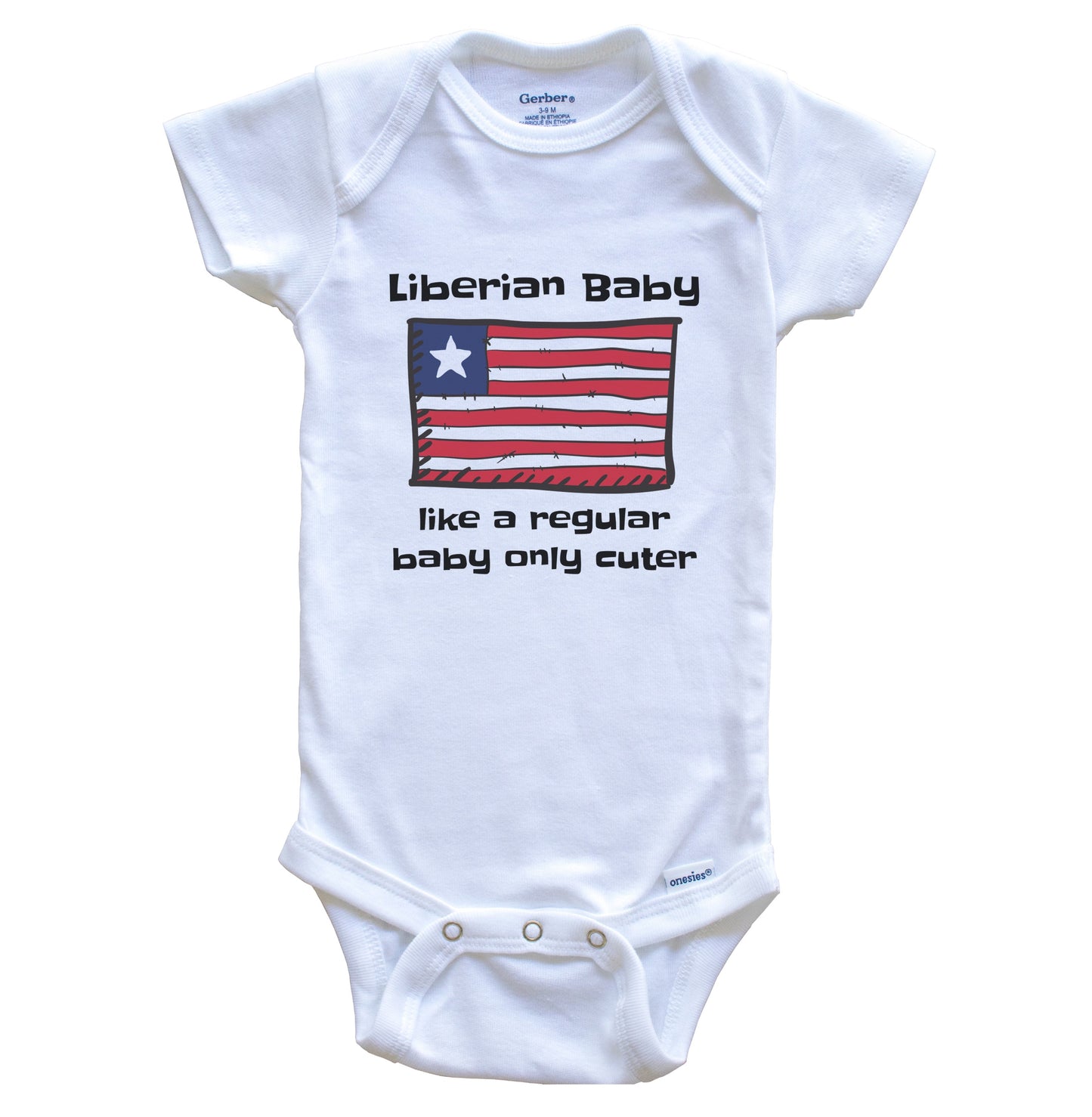 Liberian Baby Like A Regular Baby Only Cuter Funny Liberia Flag Baby Bodysuit