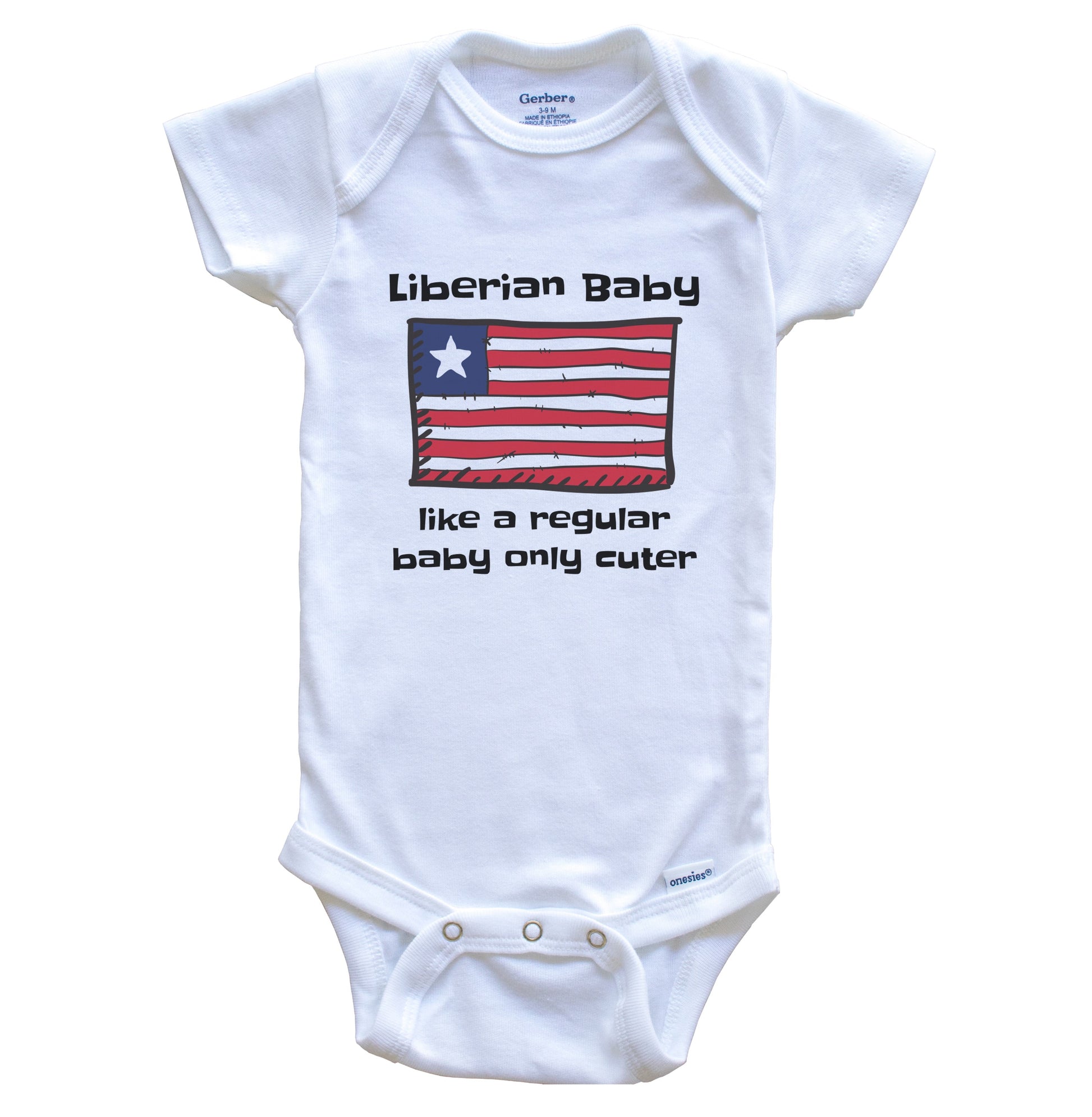 Liberian Baby Like A Regular Baby Only Cuter Funny Liberia Flag Baby Bodysuit