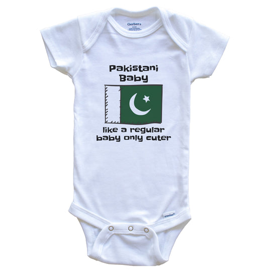 Pakistani Baby Like A Regular Baby Only Cuter Funny Pakistan Flag Baby Bodysuit